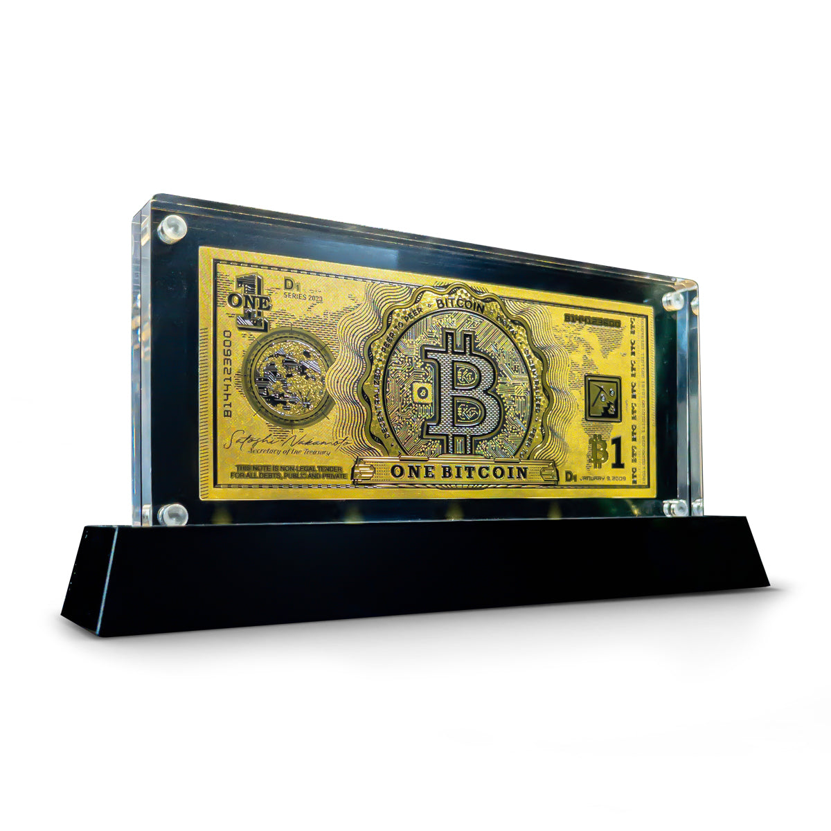 Cryptochips | LED Acrylic Moon Money Display Physical Crypto Coin. Collectable cryptocurrency merch you can hodl