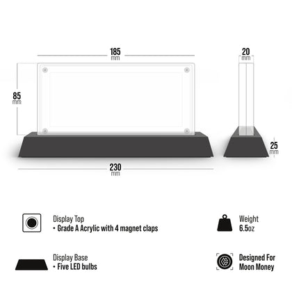 Cryptochips | LED Acrylic Moon Money Display Physical Crypto Coin. Collectable cryptocurrency merch you can hodl