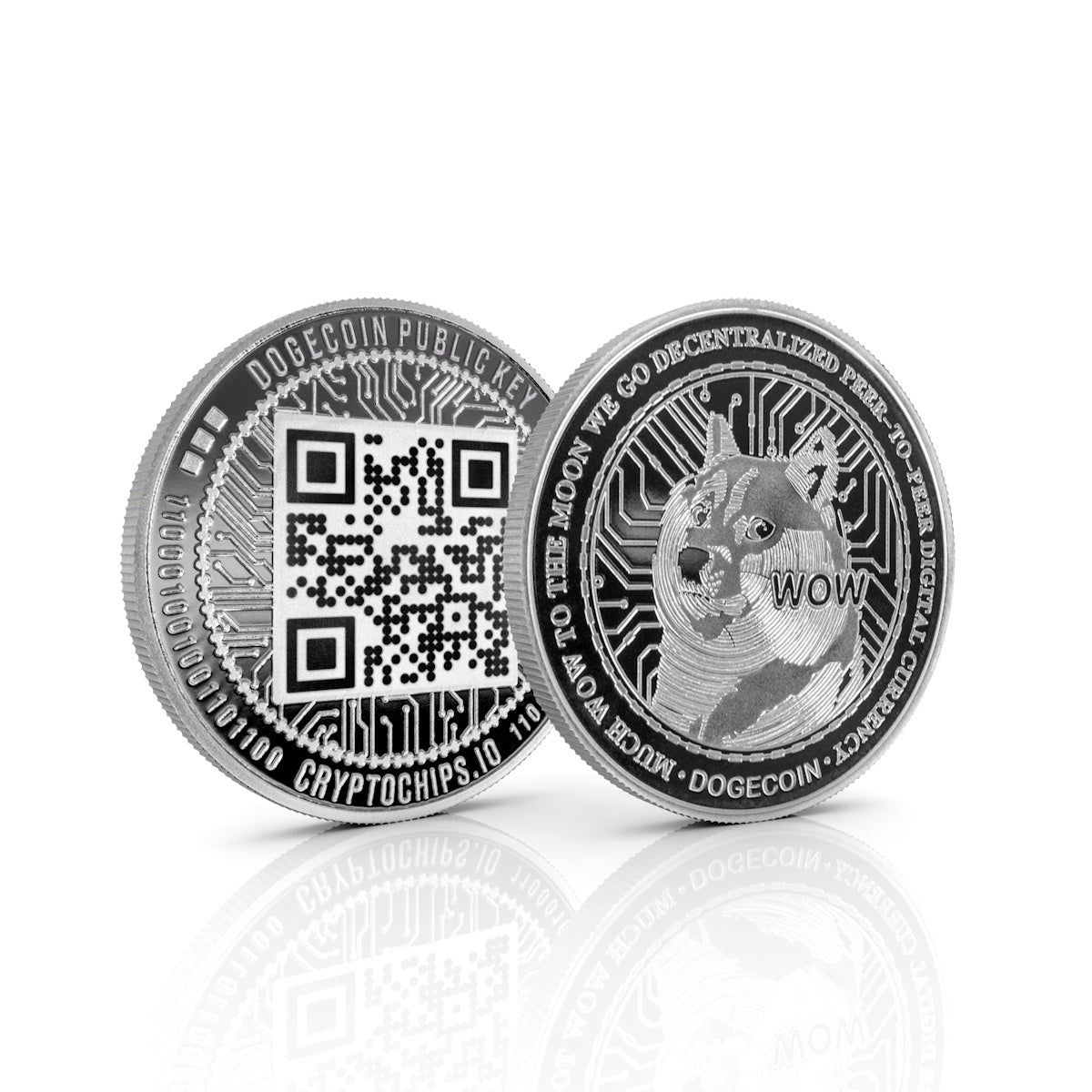 Cryptochips | Dogecoin (DOGE) QR Coin | Laser Engraved Public Key
