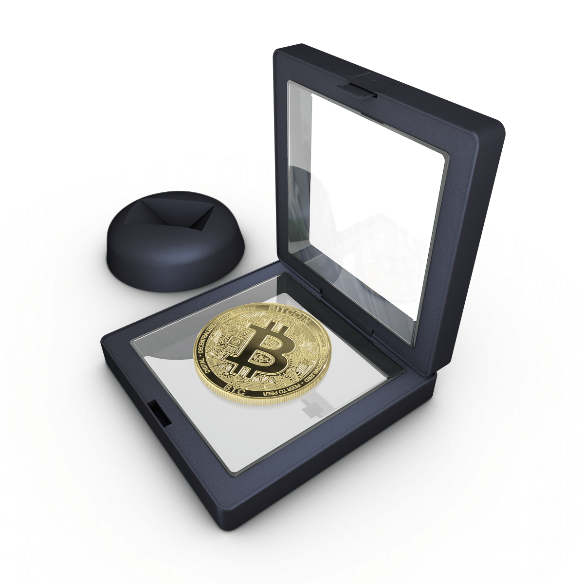 Cryptochips | Floating Coin Display Physical Crypto Coin. Collectable cryptocurrency merch you can hodl