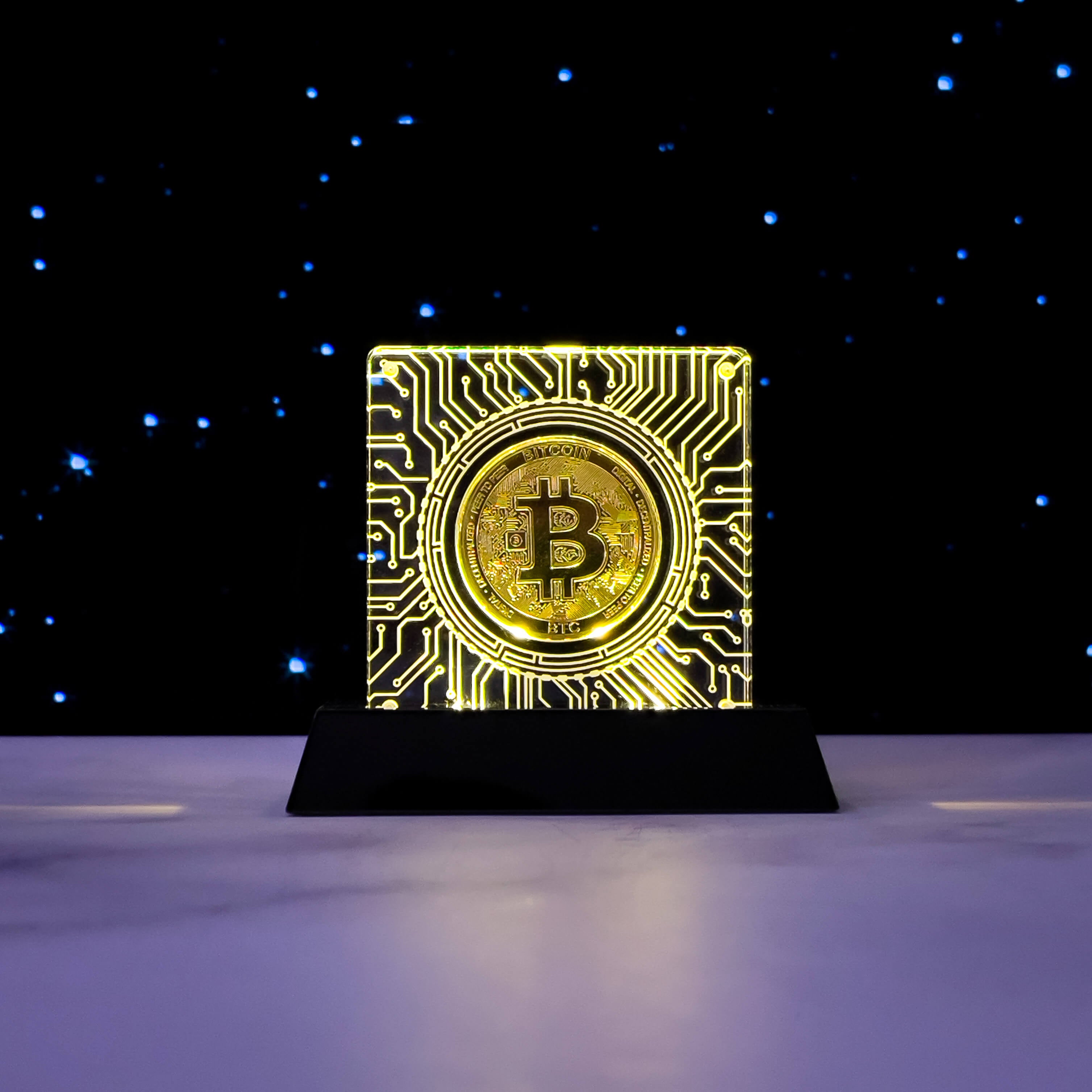 Cryptochips | LED Acrylic Coin Display Physical Crypto Coin. Collectable cryptocurrency merch you can hodl