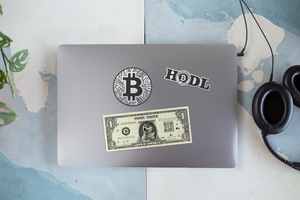 Cryptochips | Bitcoin Sticker Pack Physical Crypto Coin. Collectable cryptocurrency merch you can hodl