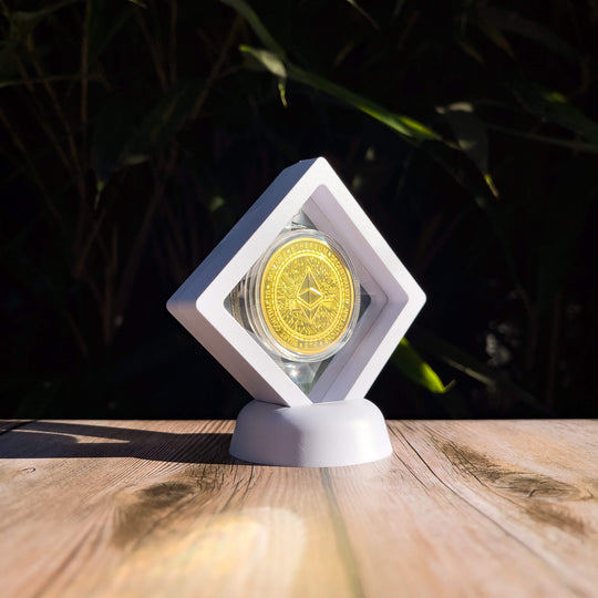 Cryptochips | Floating Coin Display Physical Crypto Coin. Collectable cryptocurrency merch you can hodl